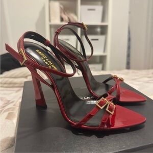 Saint Laurent Red Strappy Heels